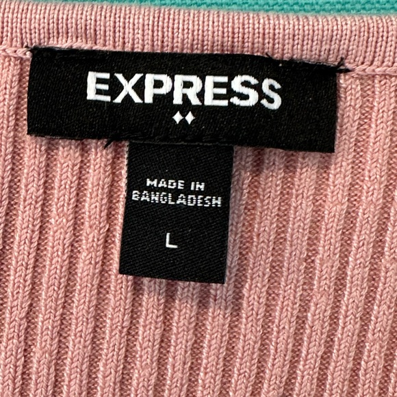 Express Pink Ribbed Knit Fabric - Picture 3 of 4